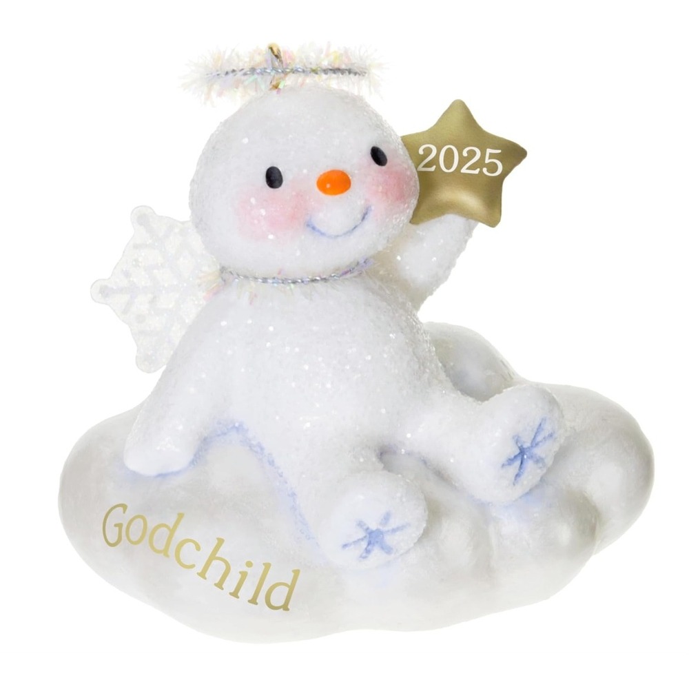 Hallmark Keepsake 2025 Godchild Snow Angel Snowman Christmas Ornament Haddix